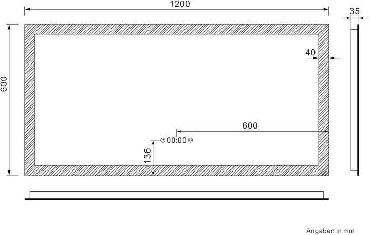 SONNI Badspiegel mit Beleuchtung 120x60cm, 3 einstellbare Lichtfarbe LED Wandspiegel Badezimmerspieg