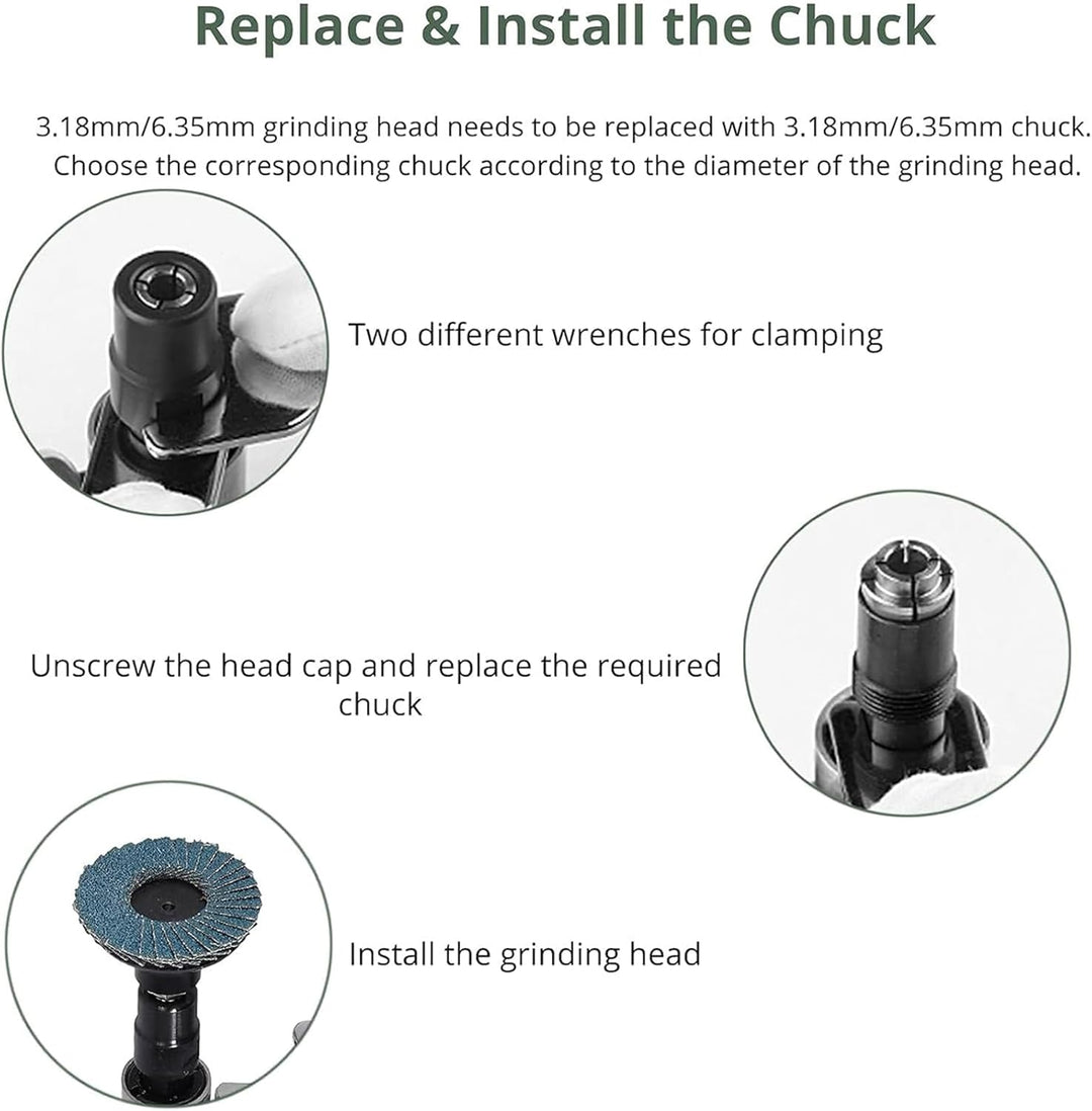 EYPINS Druckluftschleifer Set, Druckluft Winkelschleifer mit Schutzhülle Stabschleifer Gesenkschleif