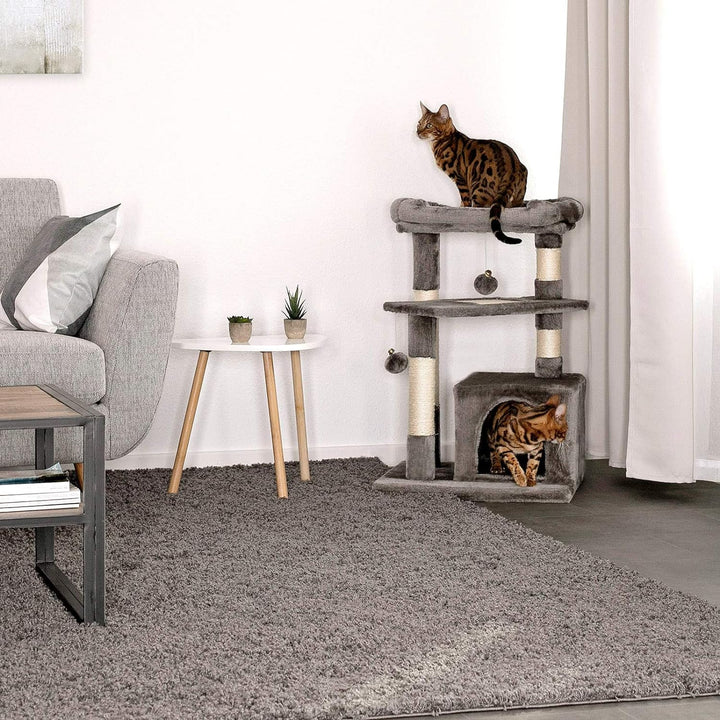lionto Kratzbaum Kletterbaum Katzenkratzbaum Katzenbaum Höhe 75 cm, dunkelgrau, Dunkelgrau