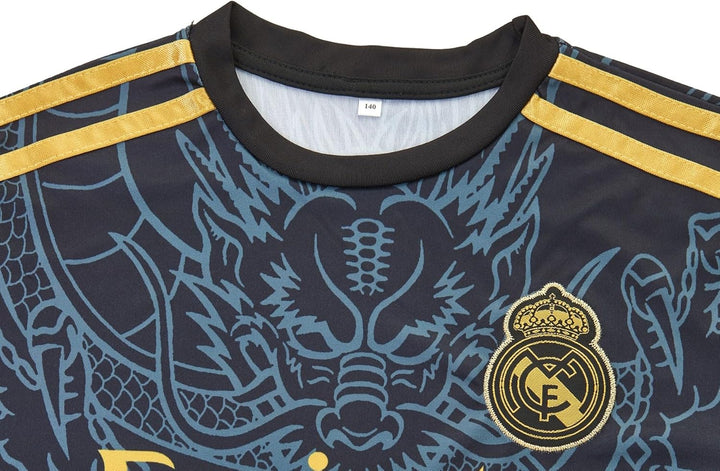 Mefstone Madrid Karim Benzema, Bellingham, Kroos Kinder Trikot, Kommt mit Shorts Fussballfans (4-13