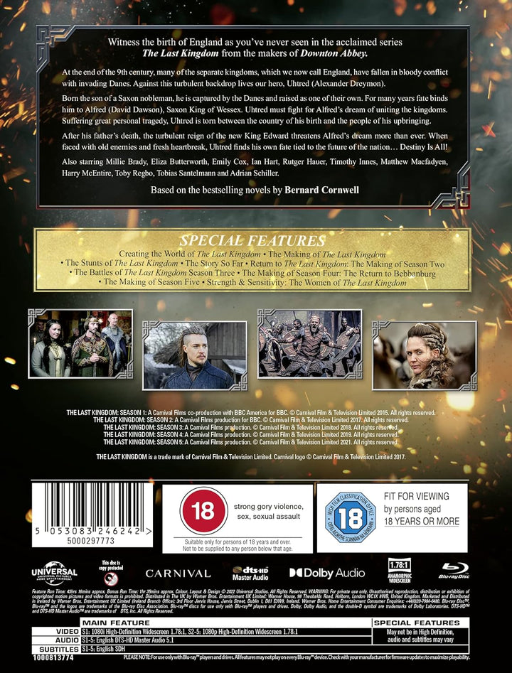 The Last Kingdom season 1-5 [Blu-ray] [2022] [2015] [Region Free], Blu-ray