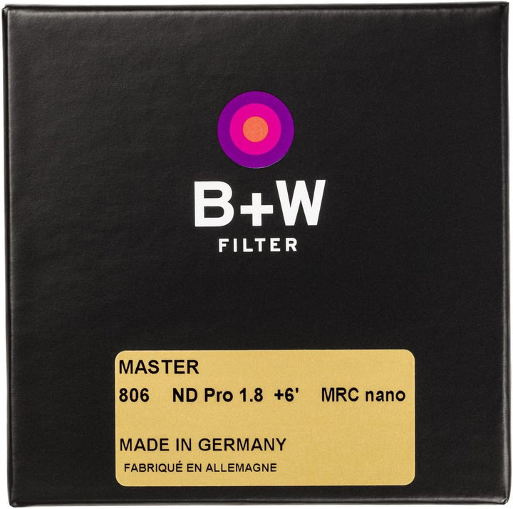B+W Graufilter ND 1,8 MRC Nano Master 49mm (16x vergütet, Slim, Premium)