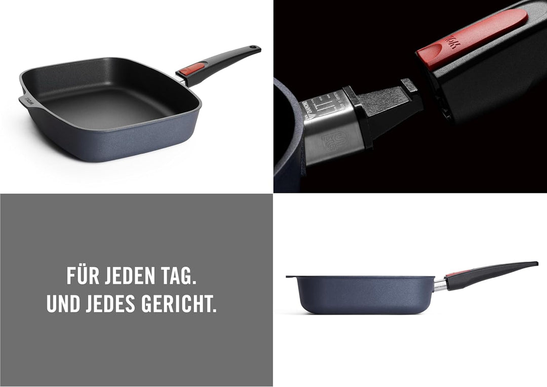 Woll Diamond Lite Rechteckpfanne, 30x26 cm, 7 cm hoch, mit abnehmbarem Stiel - Geeignet für Ceran, G