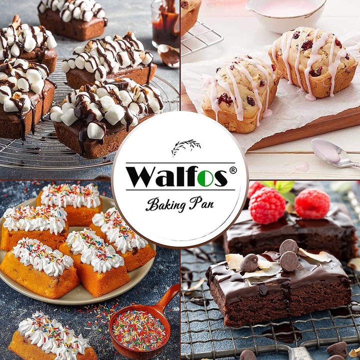 Silikon Mini Kastenform, Walfos 12-fach Mini-Brot-Pfanne Brownie-Pfanne, lebensmittelecht und antiha