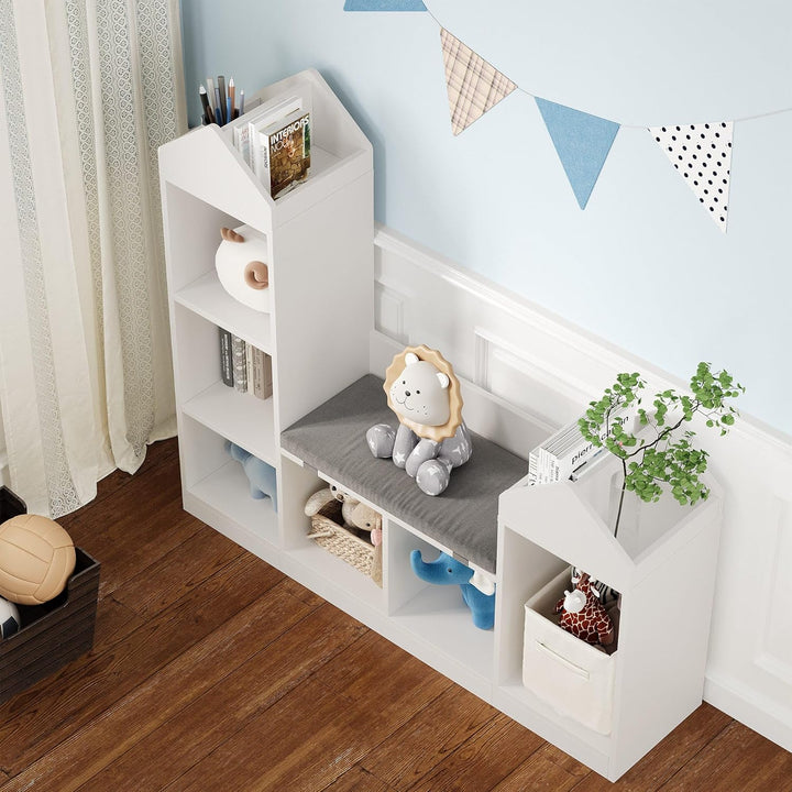 Garvee Kinder Bücherregal mit Lese Breite Kinder Bücherregal 6-Cubby Spielzeug Aufbewahrung Organize