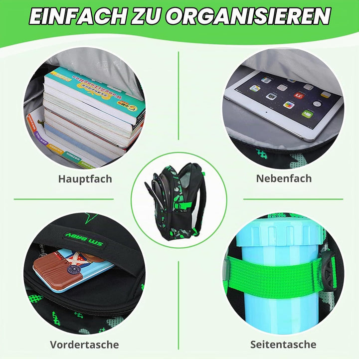 Amythe Kinderrucksack Schulrucksack Jungen Teenager, Lässiger Daypack Schule Leichter aus Nylon, 15-