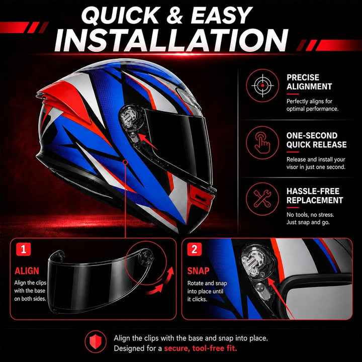 PSLER Helmvisier für K6 K6s - Helmgesichtsschutz Getöntes Visier Motorradhelm Zubehör Ersatz für K6