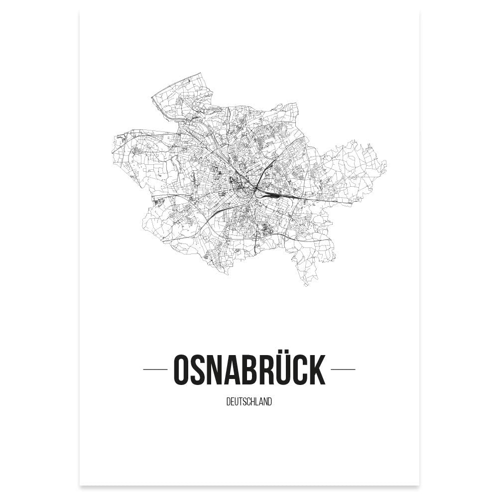JUNIWORDS Stadtposter, Osnabrück, Wähle eine Grösse, 40 x 60 cm, Poster, Schrift B, Weiss 40 x 60 cm