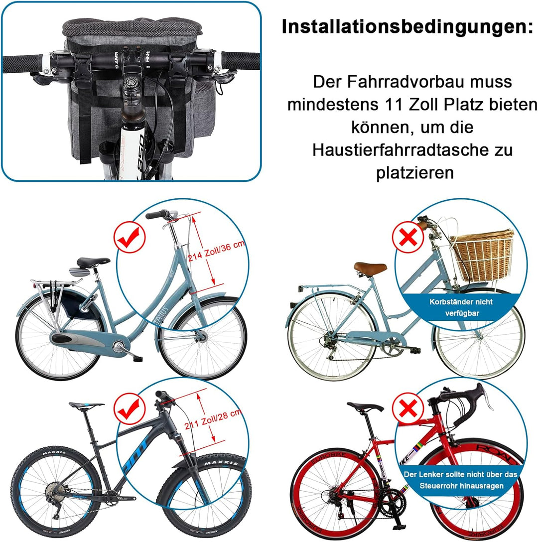 Ownpets Hund Fahrrad Korb Tasche Haustier Tragetasche, Hund Autositz mit Sicherheitsseil, Verstellba