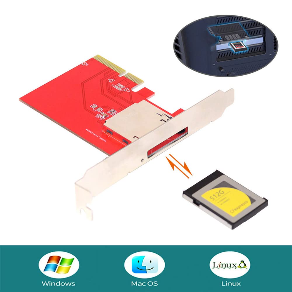 xiwai PCI-E 4x Mainboard zu CF Express Extension Card Adapter für CFE Type-B Support R5 Z6 Z7 Speich