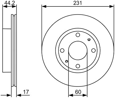 Bosch BD1758 Bremsscheiben - Vorderachse - ECE-R90 Zertifizierung - zwei Bremsscheiben pro Set