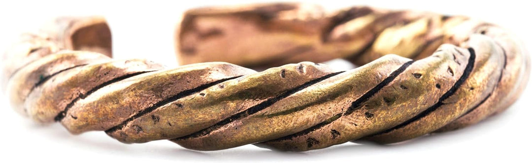 Windalf Skandinavischer Bronze Armreif FRAYA Ø 5.2 cm Gekordelteer Armschmuck Bohemia Keltenschmuck