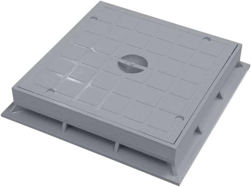 Marley Schachtdeckel mit Rahmen 20x20cm für Einlaufschacht Schachtabdeckung Kanaldeckel PVC