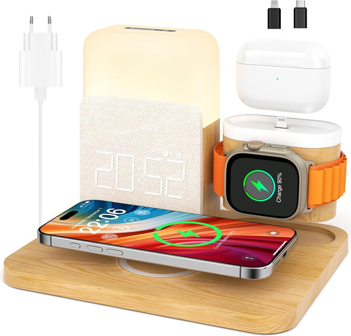 COLSUR 5 in 1 Ladestation für Apple Watch iPhone Airpods,15W Schnell Wireless Charger für iPhone 17/