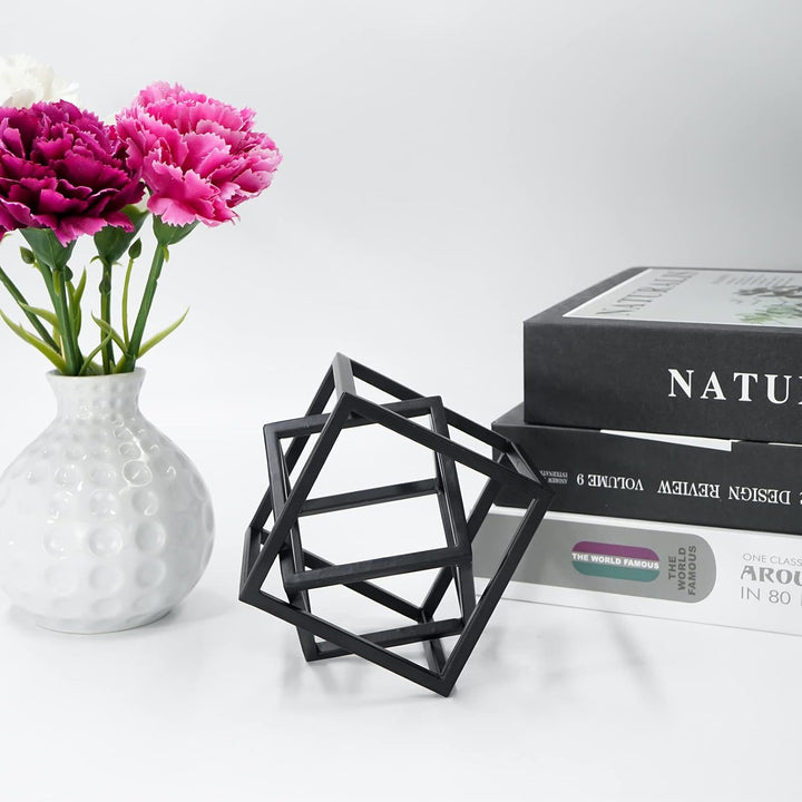 Aoneky Würfel Geometrische Eiserne Statue - Moderner Skulptur für Schlafzimmer, Salon,Haus, Bücherre