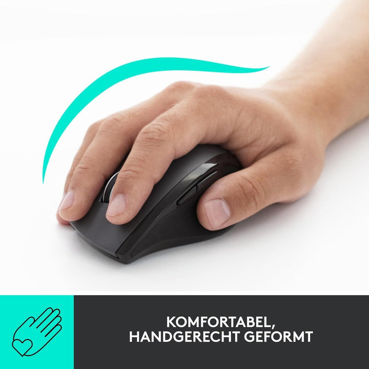 Logitech M705 Marathon Kabellose Maus, 2,4 GHz mit USB-Unifying-Empfänger, 1000 DPI, 5 programmierba