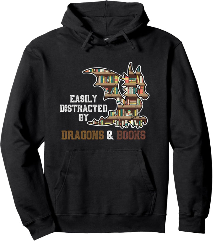 Lässt sich leicht von Dragons And Books-Dragon ablenken. Pullover Hoodie