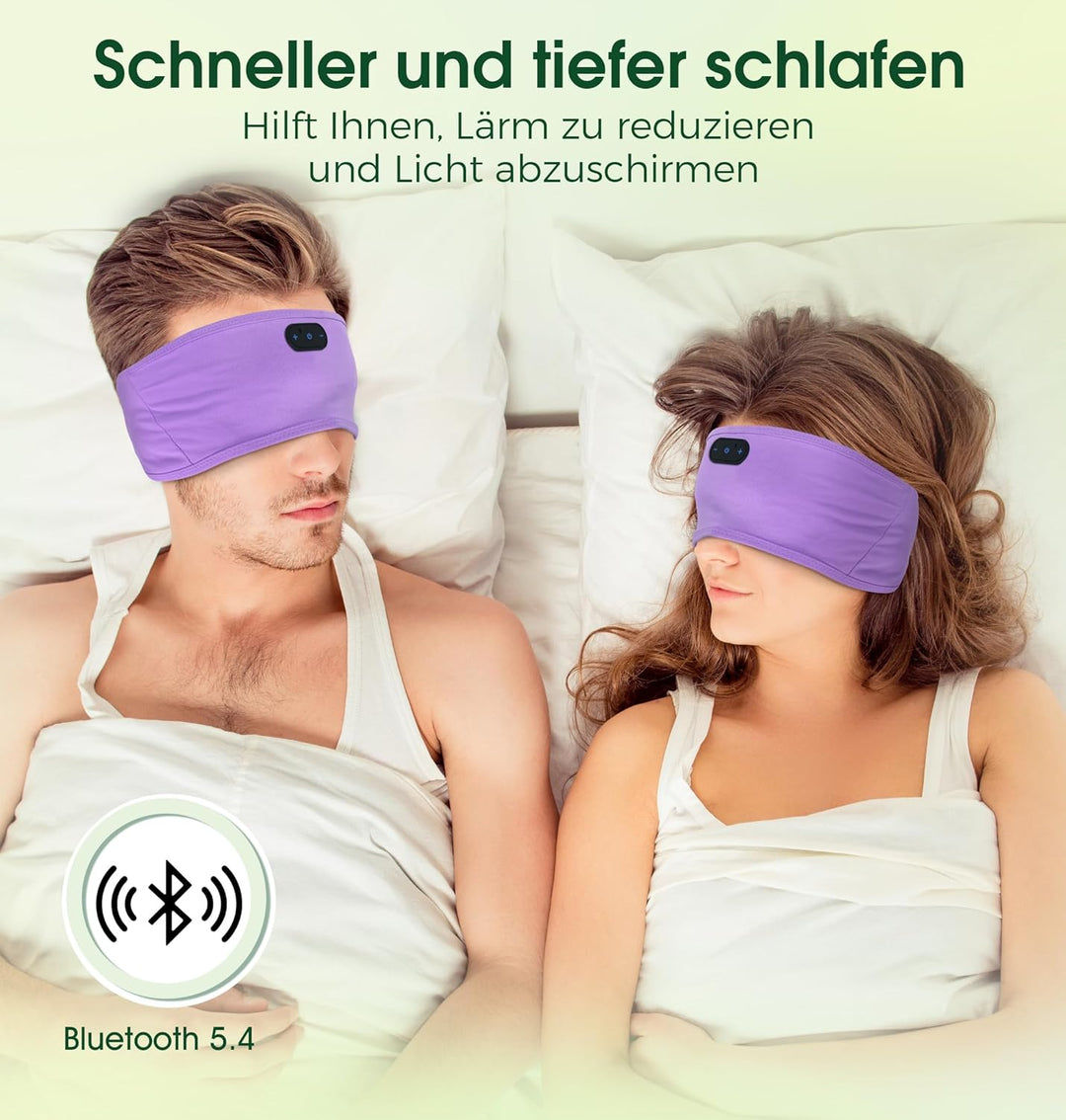 MUSICOZY Schlafkopfhörer Stirnband Bluetooth,Verbessert Kopfhörer Stirnband aus hautfreundlicher Bam