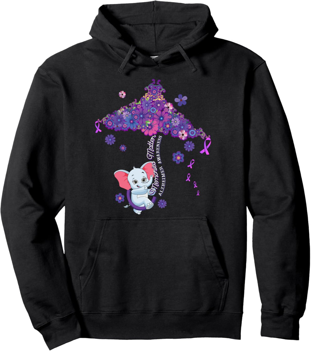 Violetter Elefant Alzheimers Awareness Memories Matter, Damen Pullover Hoodie