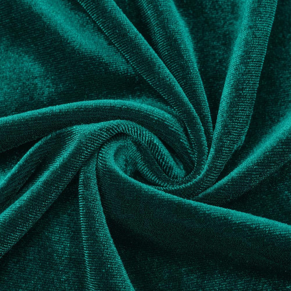 XIVISTO Damen Lange Samtkleid Langarm V-Ausschnitt Bodycon Kleid Elegant Abendkleid Vintage Party Co