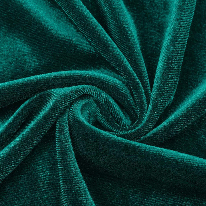 XIVISTO Damen Lange Samtkleid Langarm V-Ausschnitt Bodycon Kleid Elegant Abendkleid Vintage Party Co