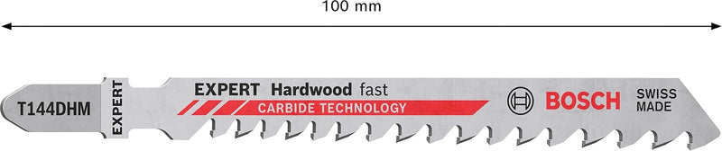 Bosch 3x Expert ‘Hardwood Fast’ T 144 DHM Stichsägeblatt (für Hartholz, WPC Holz-Kunststoff-Verbunds