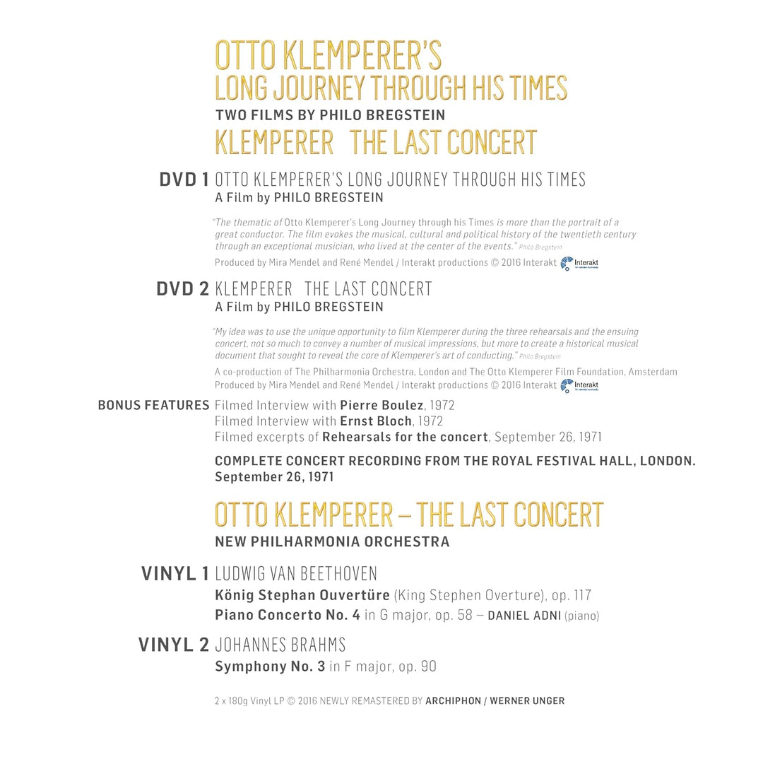 Otto Klemperer´s Long Journey through Times / The Last Concert 2 LPs), Vinyl