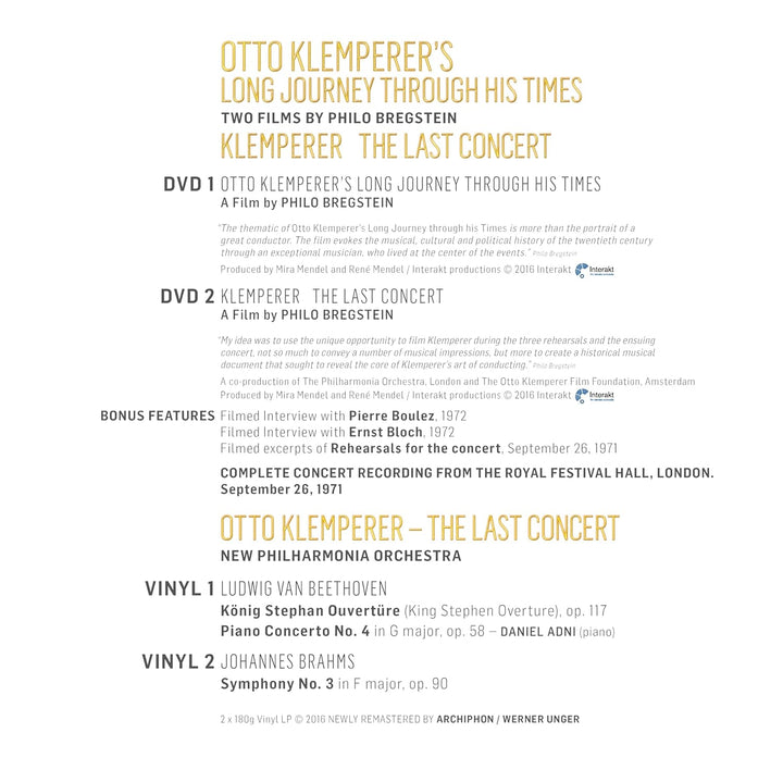 Otto Klemperer´s Long Journey through Times / The Last Concert 2 LPs), Vinyl