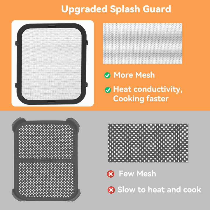 2 Stück Magnetischer Spritzschutz für Ninja Foodi Max Dual Zone AF400EU & AF451EU, Edelstahl Spritzs