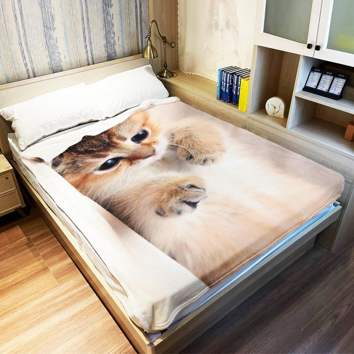 YISUMEI Tiermotiv Kuscheldecke Süsse Katze Weich Bequem Kunstfell Decke Kuscheldecken für Couch Bett