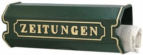 Burg Wächter Zeitungsbox mit Beschriftung, Alu-Guss, 1890 GR, Grün