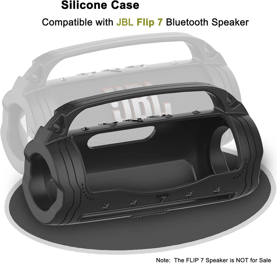 Silikon Schutzhülle für JBL Flip 7 Lautsprecher – Stossfeste Tragetasche mit Abnehmbarem Schultergur