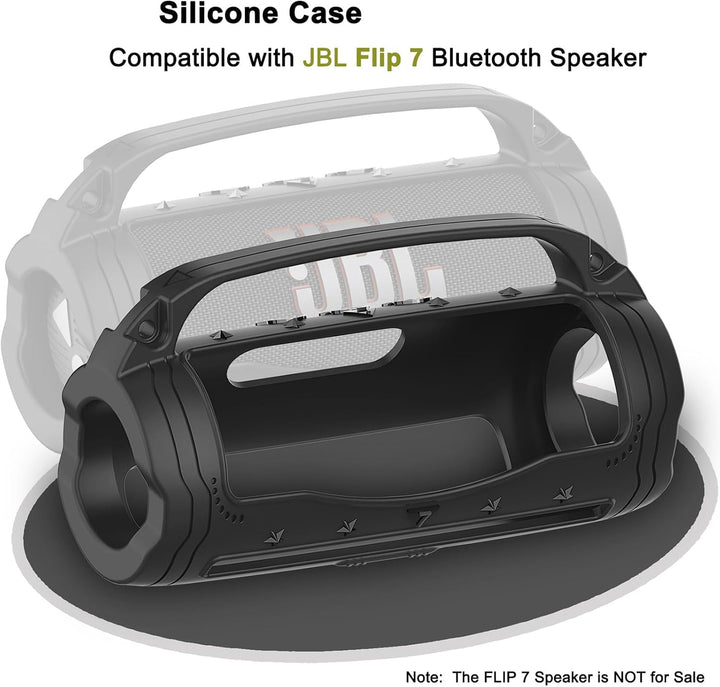 Silikon Schutzhülle für JBL Flip 7 Lautsprecher – Stossfeste Tragetasche mit Abnehmbarem Schultergur