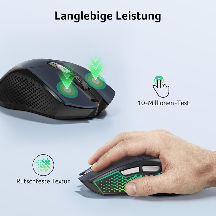 Acer Maus Kabellos 4000 DPI, Wireless Mouse 2,4Ghz mit 5 Einstellbare DPI, Batteriebetriebene Funkma
