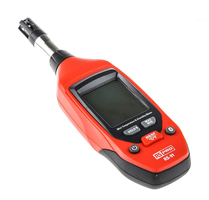RS PRO RS-91 Hygrometer, Typ Digitalhygrometer / 100% RH, ±0,5 °C 0.1°C 0.1% RH