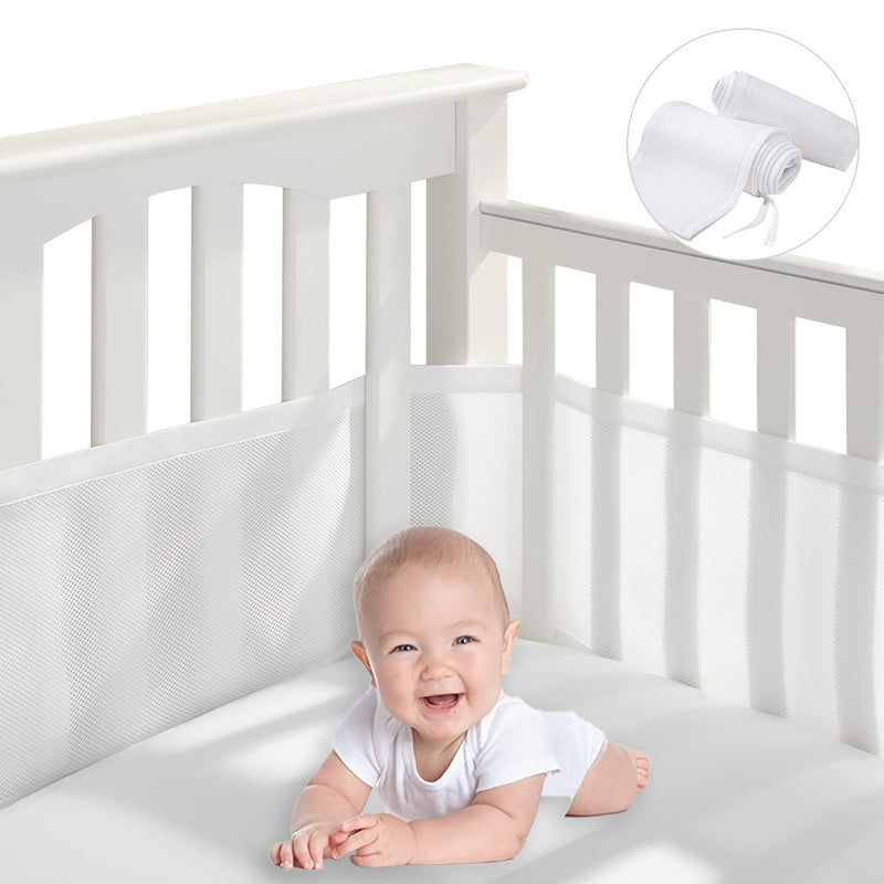 Babybett Leitplanke,Bettumrandung Nestchen,Atmungsaktiv Kinderbett Stossstange,Bettumrandung Babybet