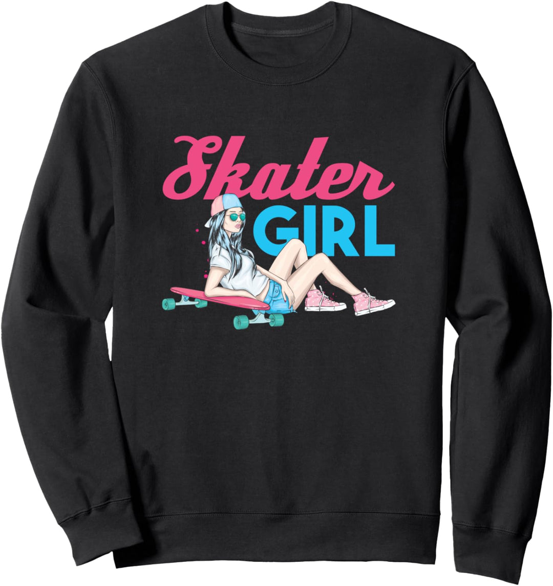Skater Girl Skateboard Skateboarding Gift For Skater Lovers Sweatshirt