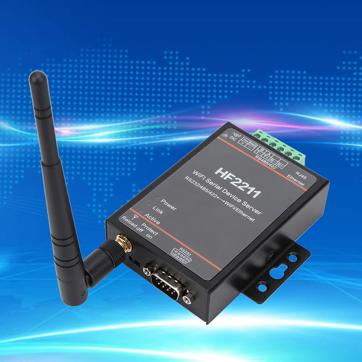 Fafeicy HF2211 Serieller Port-Server, RS232/485/422 zu WIFI & Ethernet Serial Server Modul Serial Po
