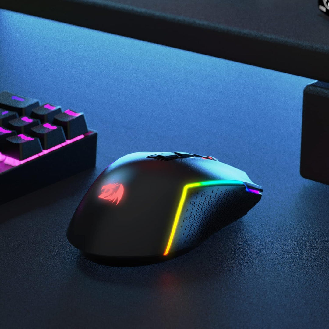 Redragon M693 Wireless Gaming Mouse, 8000 DPI kabelgebundene/drahtlose Maus mit 3-Modi-Verbindung, B