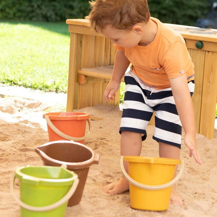 Betzold Sandspieleimer aus treeNside-Material - Sand-Spielzeug Kinder Sandkasten 5 Stück Rosa, 5 St&
