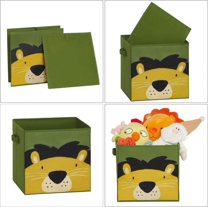 SONGMICS Aufbewahrungsbox, 3er Set, Faltboxen, Stoffboxen je mit 2 Griffen,Spielzeug-Organizer, 30 x