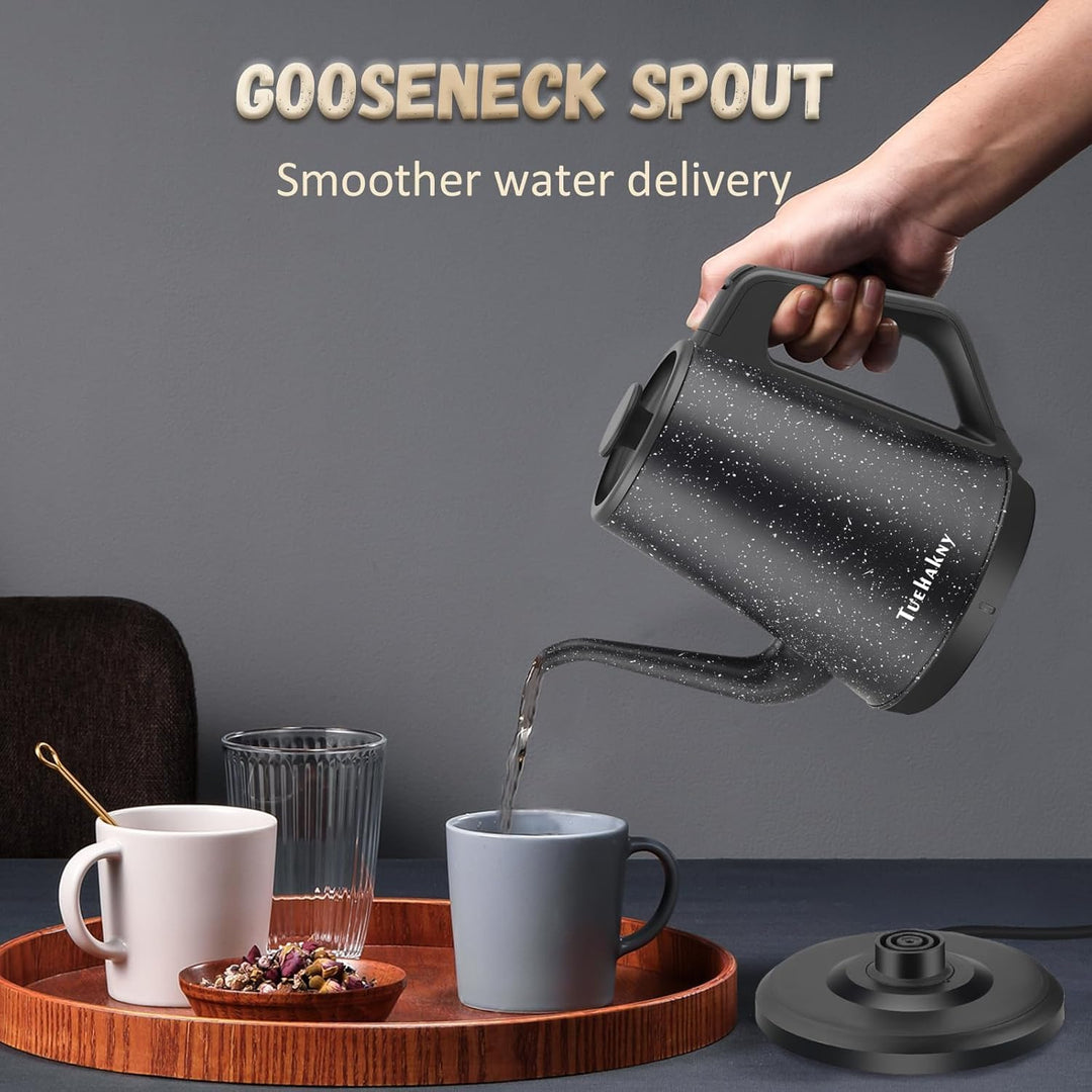 Schwanenhals Wasserkocher 1.0L, Kitchen Aid Wasserkocher 1000W, 100% Edelstahl Teekocher Elektrisch,