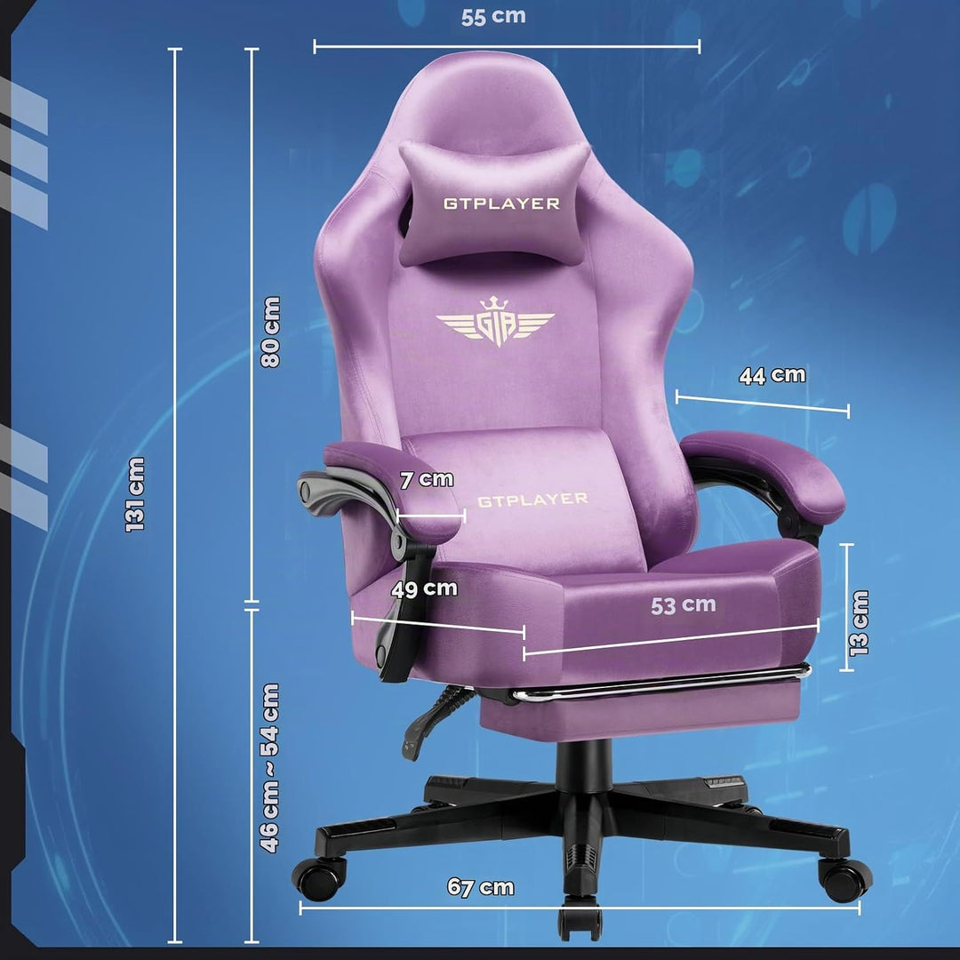 GTPLAYER Gaming Stuhl, Atmungsaktiver Bürostuhl, bürostuhl ergonomisch, Hochwertiger - Stoff,Ergonom