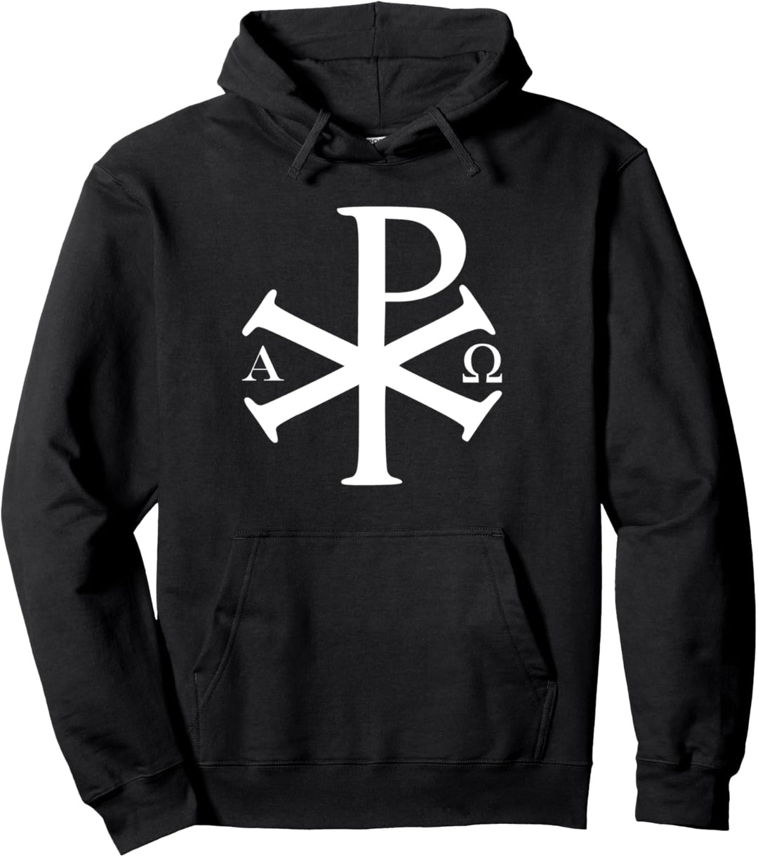 Christliche Geschichte Alpha Omega Chi Rho byzantinisches Christentum Pullover Hoodie