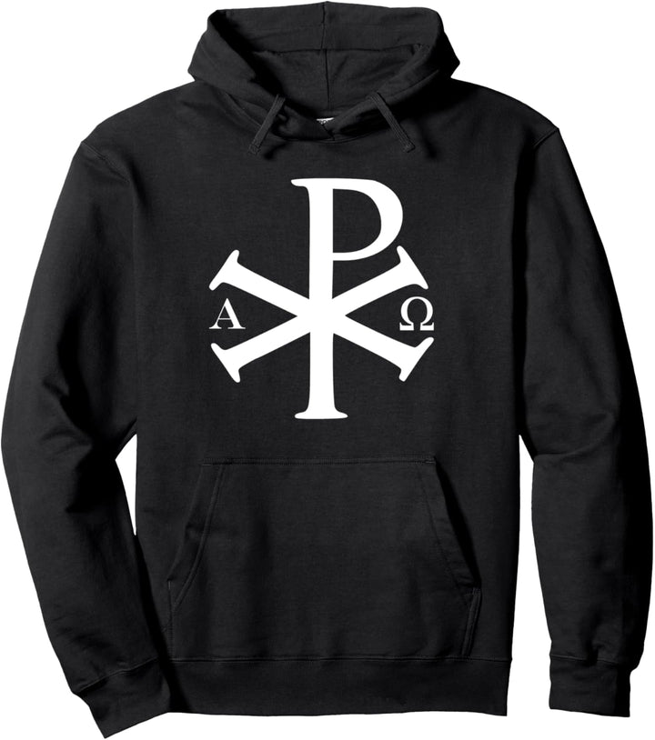 Christliche Geschichte Alpha Omega Chi Rho byzantinisches Christentum Pullover Hoodie