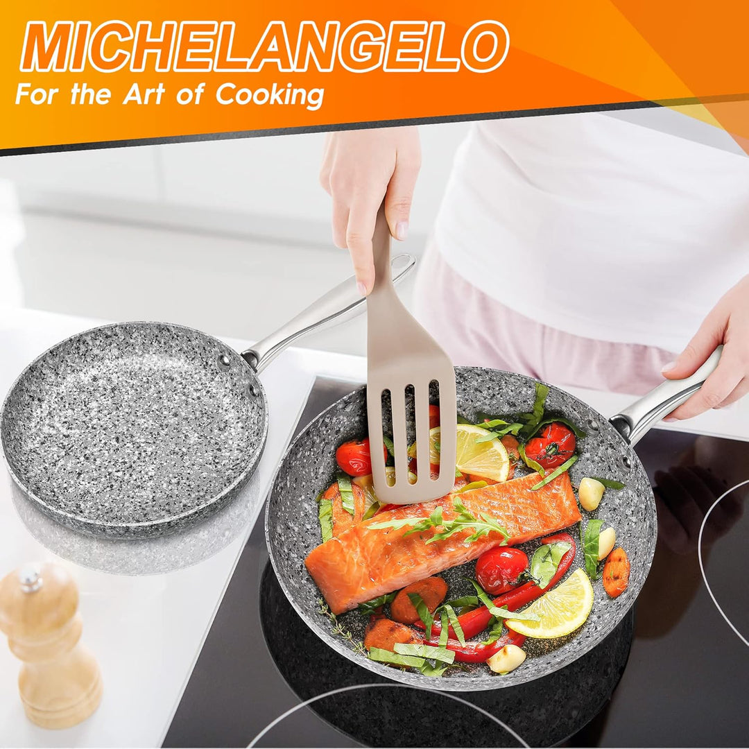 MICHELANGELO Bratpfanne 26cm, Pfanne Induktion, Bratpfanne Induktion, Bratpfanne mit Deckel, antihaf