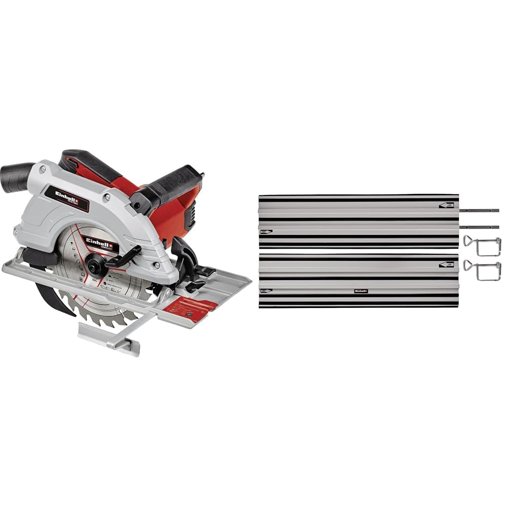 Einhell 4331005 TE-CS 190/1 Handkreissäge, Rot, Schwarz + Führungsschiene (passend für alle Einhell
