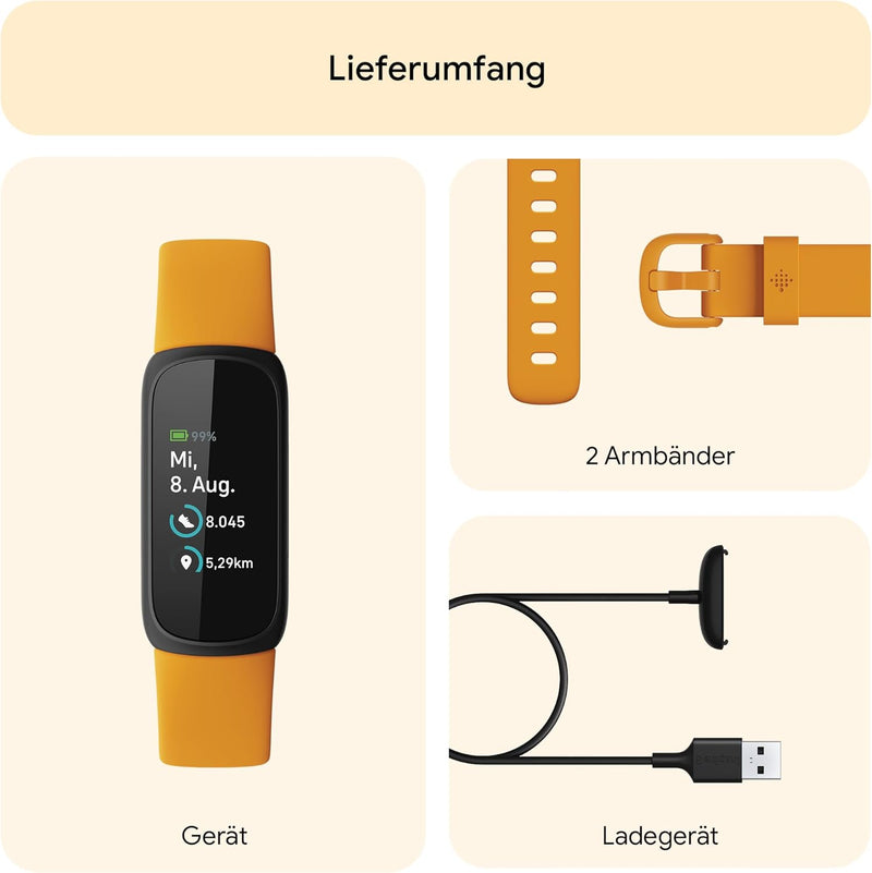 Google Fitbit Inspire 3 – Gesundheits- & Fitness-Tracker Damen / Herren - Herzfrequenzmessung, Stres