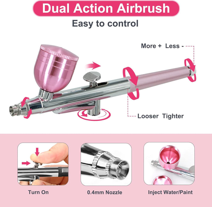 Ykall Airbrush-Kit mit Luftkompressor, Verbessertes 7,4V 34PSI Airbrush-Set, Wiederaufladbare, Tragb