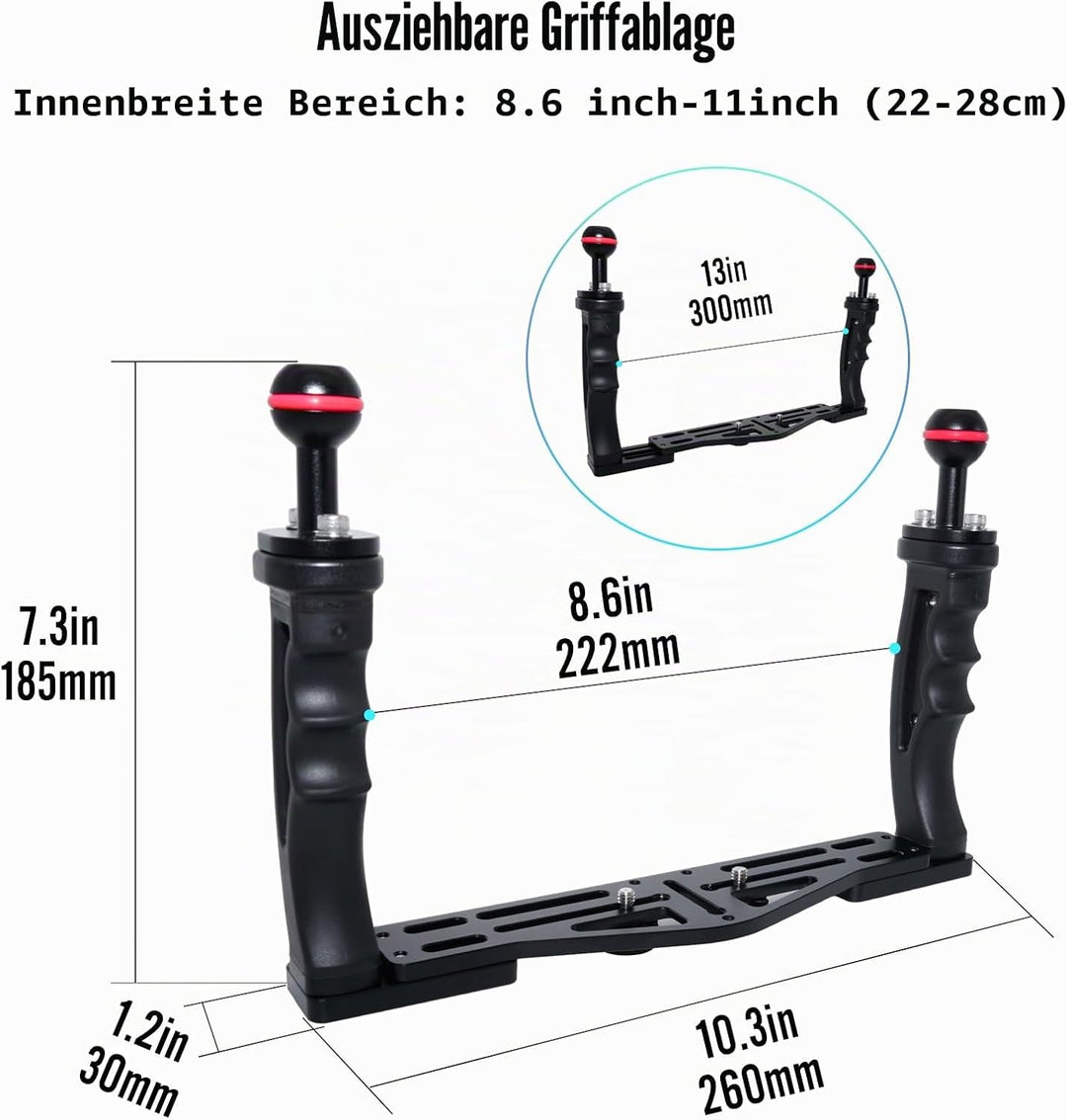 Nitescuba NS10 Unterwasserkameraablage ausziehbarer Griff Griffe Halterung für gopro,pt059,rx100 uw